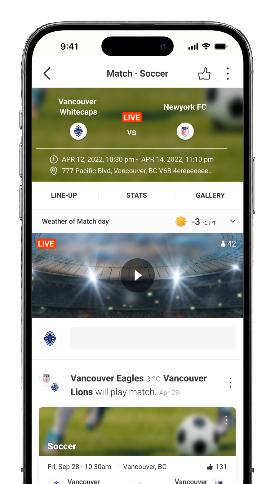 TownCup live match screen