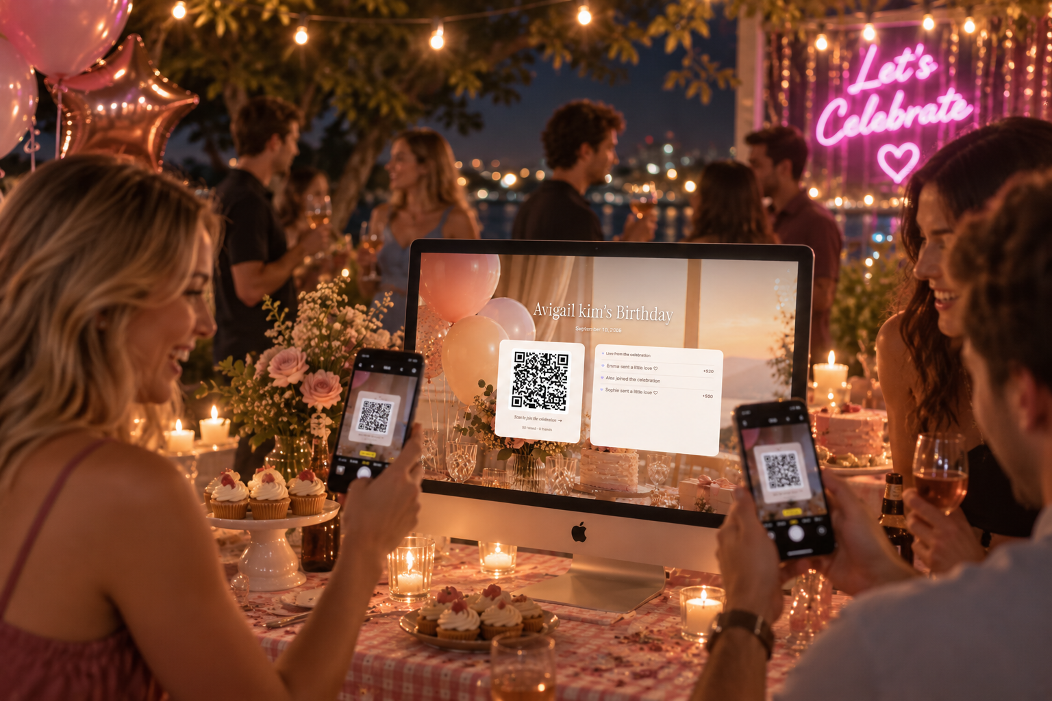 Party Mode — guests gifting together on a shared screen